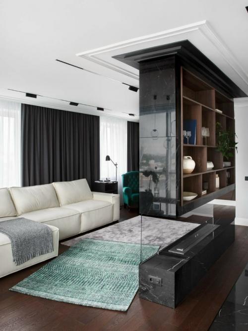 Современная квартира с камином. 01