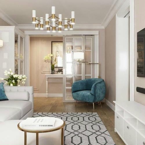 Дизайн - проект кухни, гостиной и прихожей в едином стиле. 06