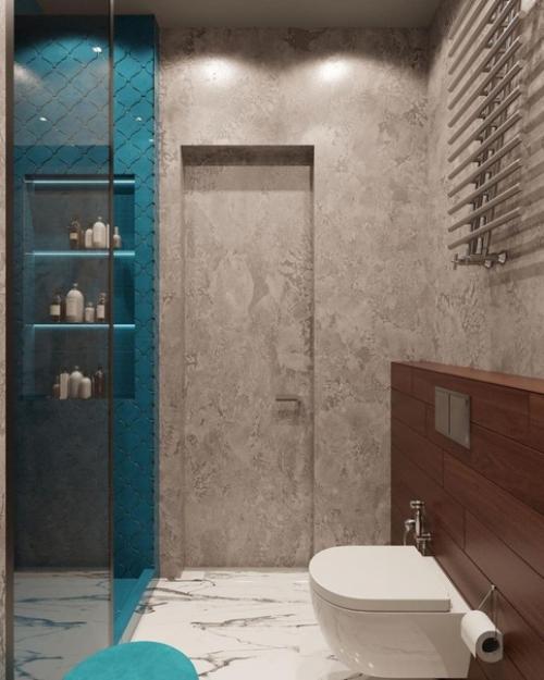 Какое удачное цветовое сочетание плитки в санузле!