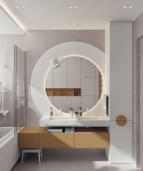 Белоснежный совмещённый санузел в частном доме.