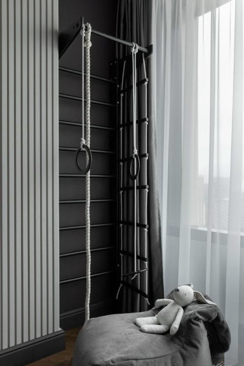 Темный интерьер с эффектом заката. 06