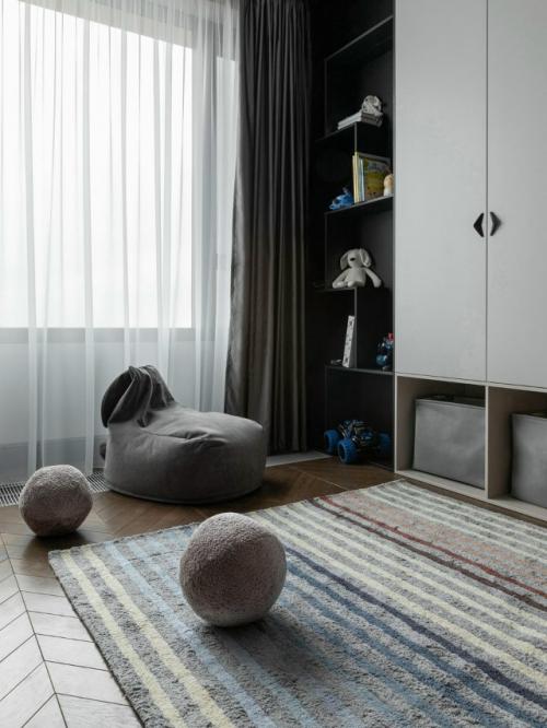 Темный интерьер с эффектом заката. 05