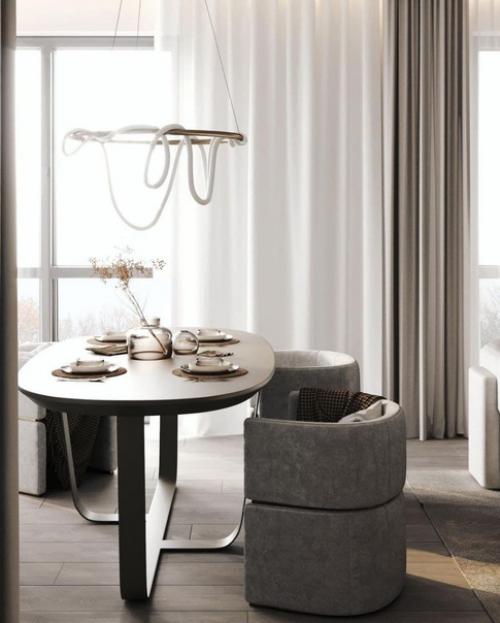 Дизайн гостиной и обеденной зоны. 02