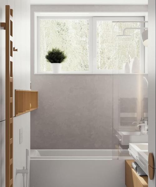 Белоснежный совмещённый санузел в частном доме. 01