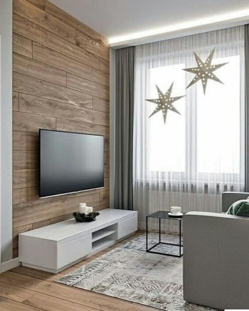 Как интересно оформить стену с телевизором. 03