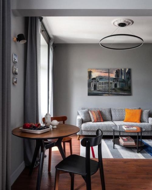 Посмотрите, как можно интересно оформить серую кухню. 01