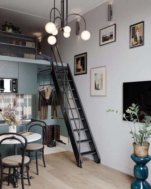 Двухуровневая квартира. Такая малышка, а такая функциональная получилась! 01