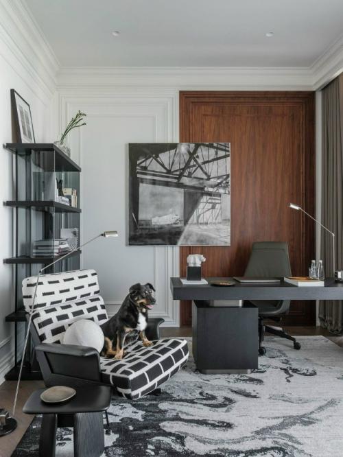 Дизайнер Владимир любарски оформил кабинет и спроектировал пространство террасы в современном стиле для семьи с двумя детьми. 07