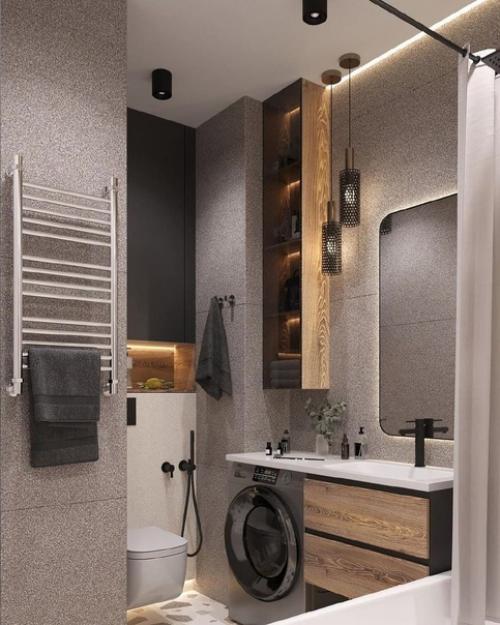 Два варианта обустройства совмещенного санузла. 02