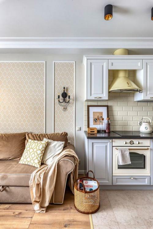 Кухня - гостиная.  Современная классика в интерьере кухни. 05