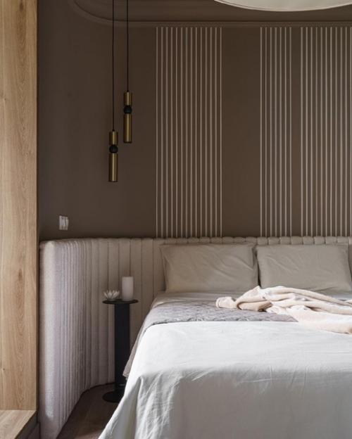 Какая тёплая и уютная спальня получилась. 03