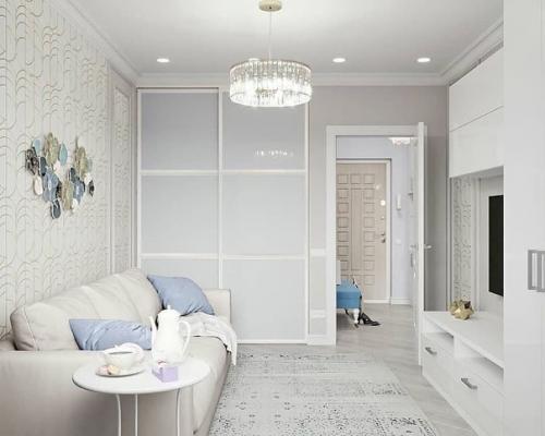 Однокомнатная квартира в холодной цветовой гамме. 03