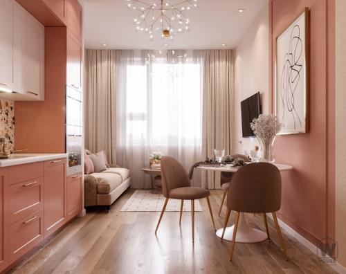 Какое нестандартное цветовое решение для кухни. 05