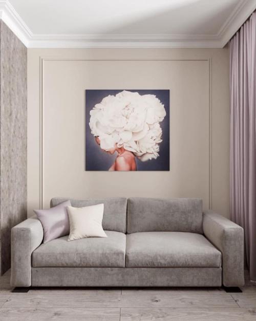 Какая нежная расцветка кухни. 04