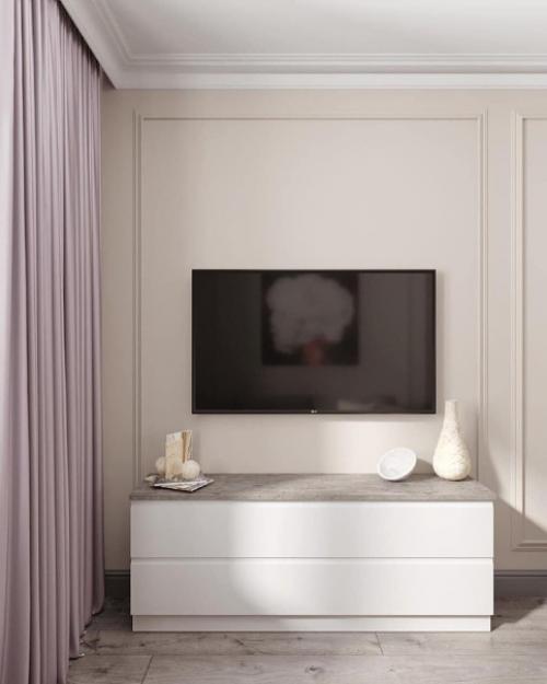 Какая нежная расцветка кухни. 03