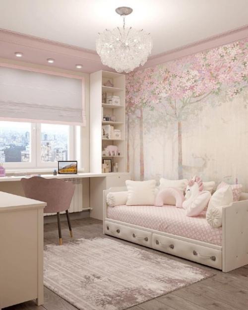 Какая нежная расцветка кухни. 06