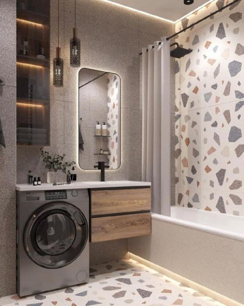 Два варианта дизайна совмещенного санузла. 01