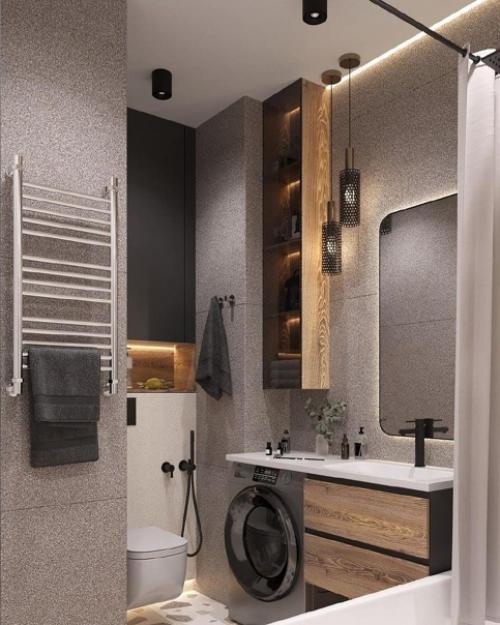 Два варианта дизайна совмещенного санузла. 02