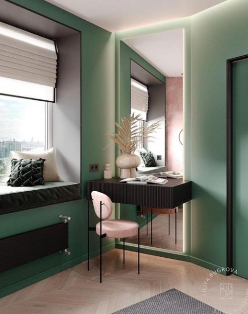 Яркое цветовое решение для спальни. 04