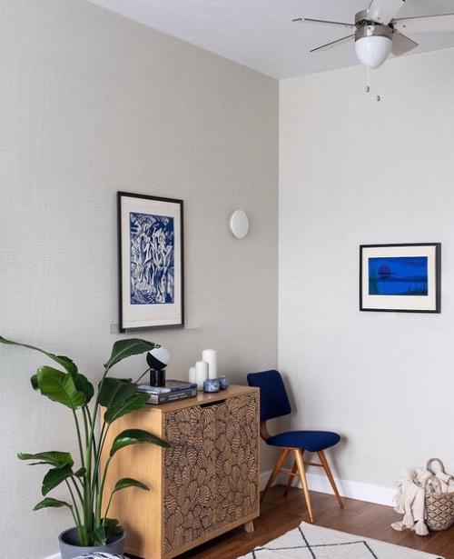 Голубой цвет в интерьере однокомнатной квартиры. 09