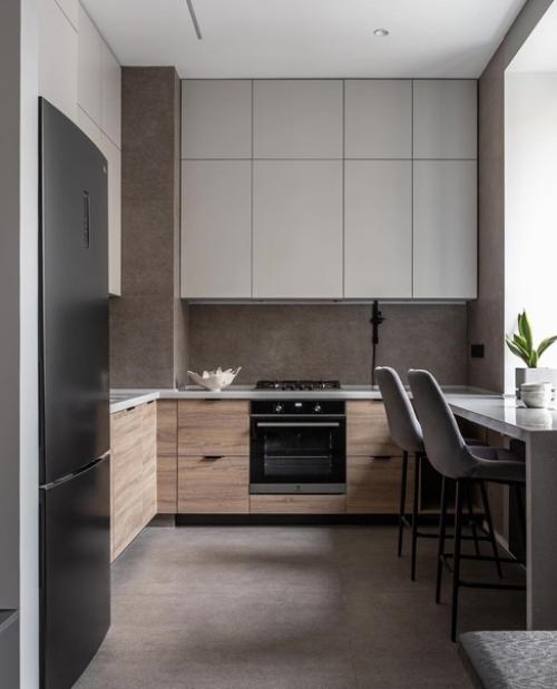 Дизайн проект кухни - гостиной в современном стиле. 02