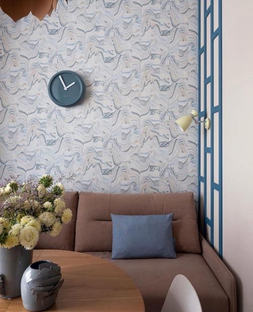 Голубой цвет в интерьере однокомнатной квартиры. 03