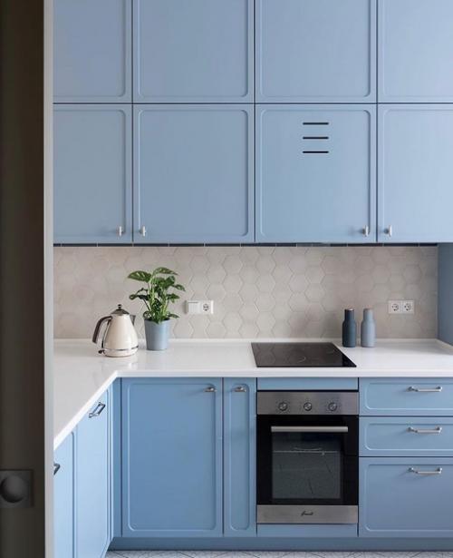 Голубой цвет в интерьере однокомнатной квартиры. 02