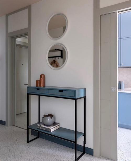 Голубой цвет в интерьере однокомнатной квартиры. 05