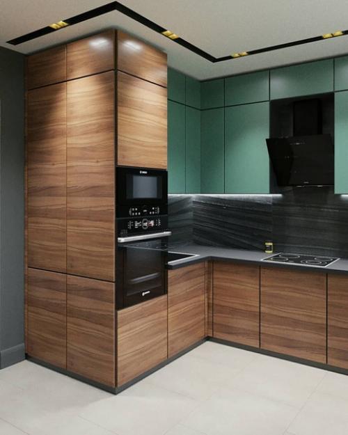 Интересное цветовое решение для кухни. 01