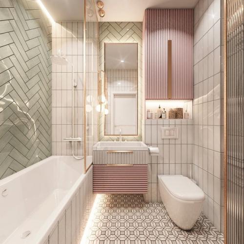 Сколько вариантов дизайна одного совмещенного санузла! 04