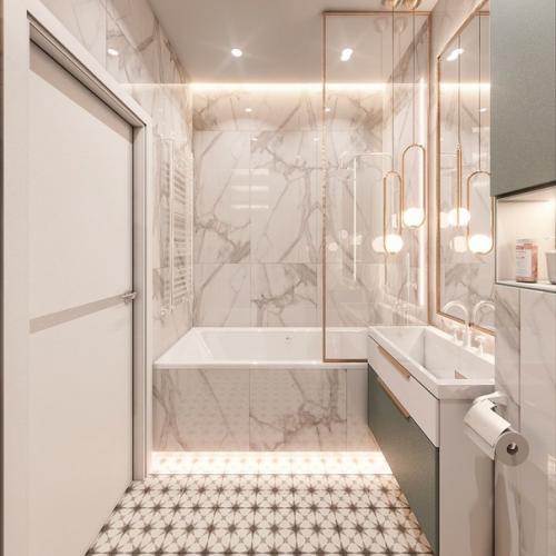 Сколько вариантов дизайна одного совмещенного санузла! 02