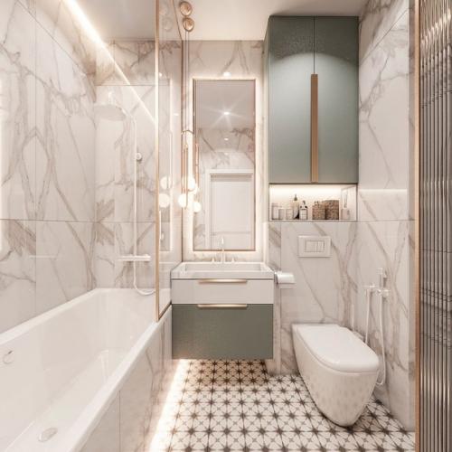 Сколько вариантов дизайна одного совмещенного санузла! 01