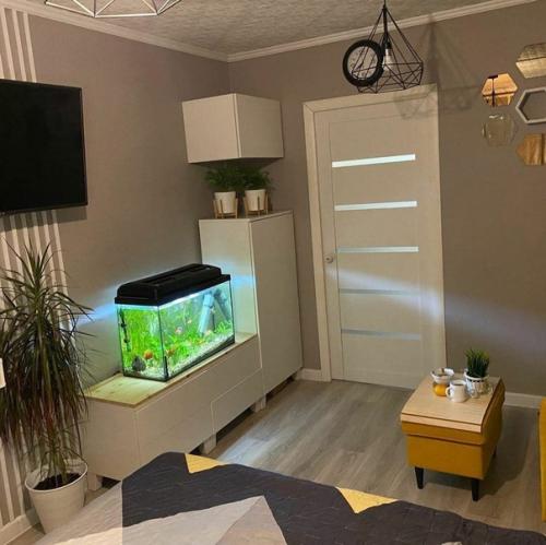 Зонирование в однушке на спальную и гостиную зоны. 01