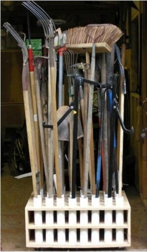 Идеи хранения инвентаря в гараже, хоз. 08