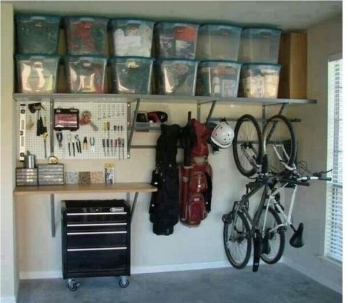 Идеи хранения инвентаря в гараже, хоз. 07