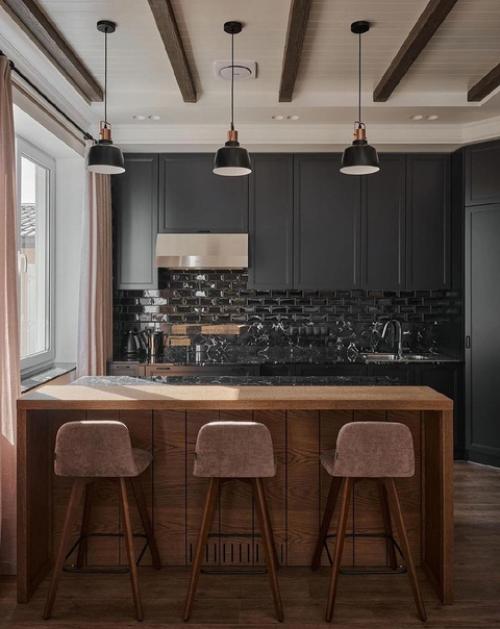 Уютный интерьер кухни - гостиной от дизайнеров Марии и Максима хахилевых.