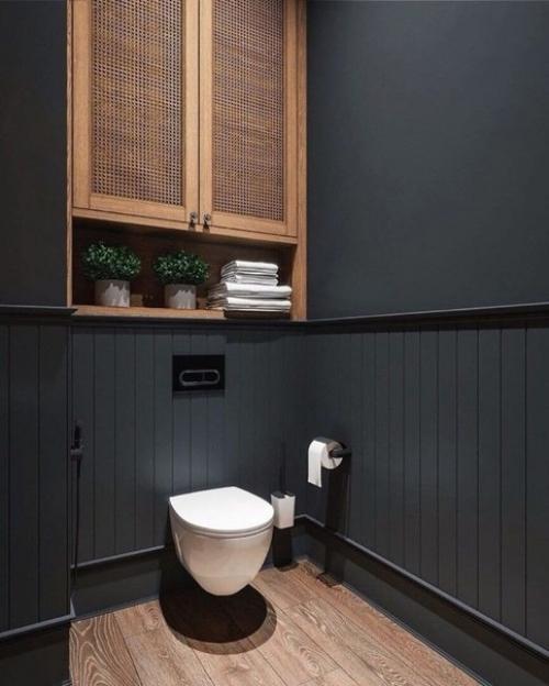 Таким образом, если вы сомневаетесь, нужно ли класть плитку в туалете, то вот вам вариант без плитки. 01