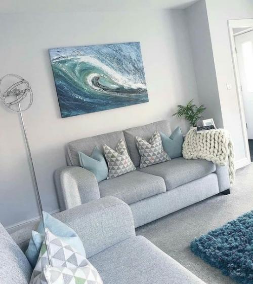 Интерьер квартиры в холодной цветовой гамме. 02