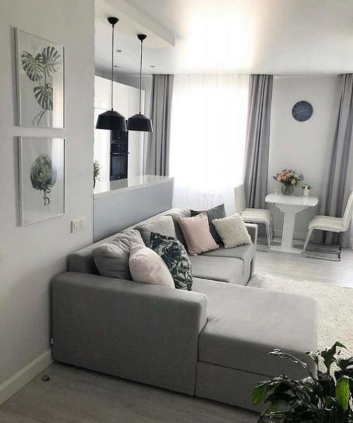 Стильный интерьер квартиры в сером цвете. 02