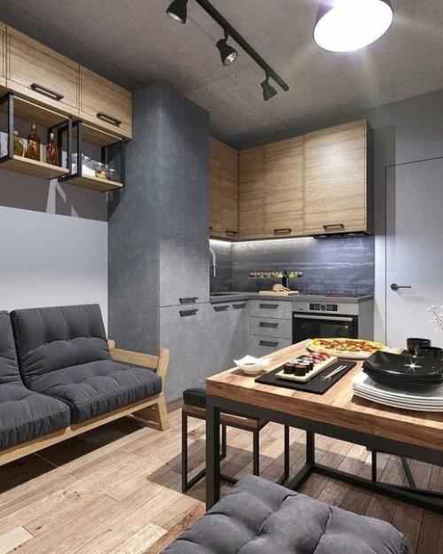 Брутальный интерьер. Мне нравится, стильно, красиво и главное - ничего лишнего. 02