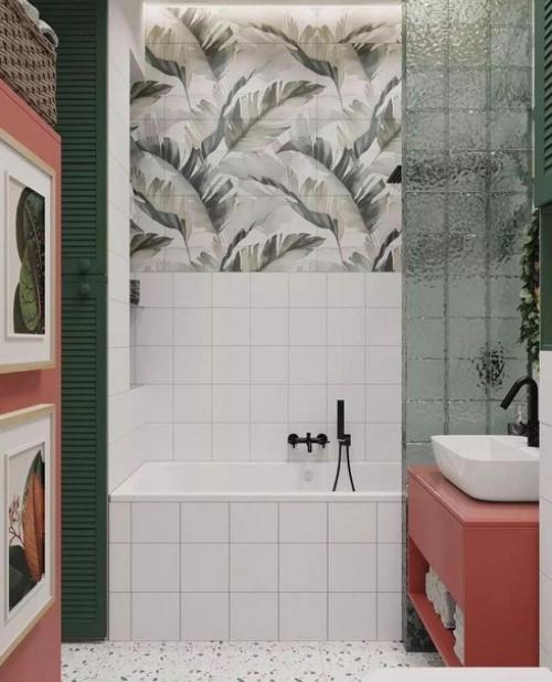 Красный, зеленый в одном интерьере. 01