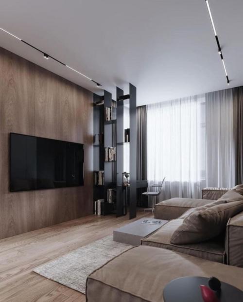 Дизайн проект квартиры с преобладанием чёрного цвета.