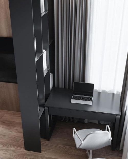 Дизайн проект квартиры с преобладанием чёрного цвета. 05