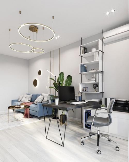 Просторная гостиная с рабочим местом. 04