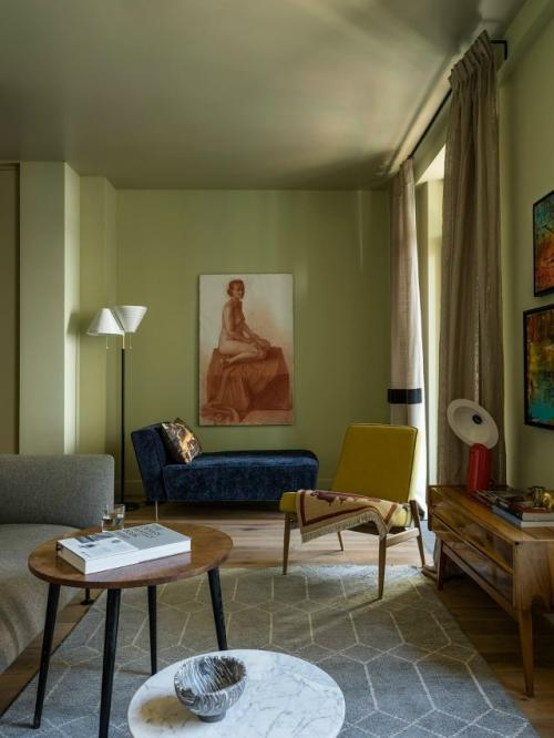 Оливковый цвет в интерьере. 02