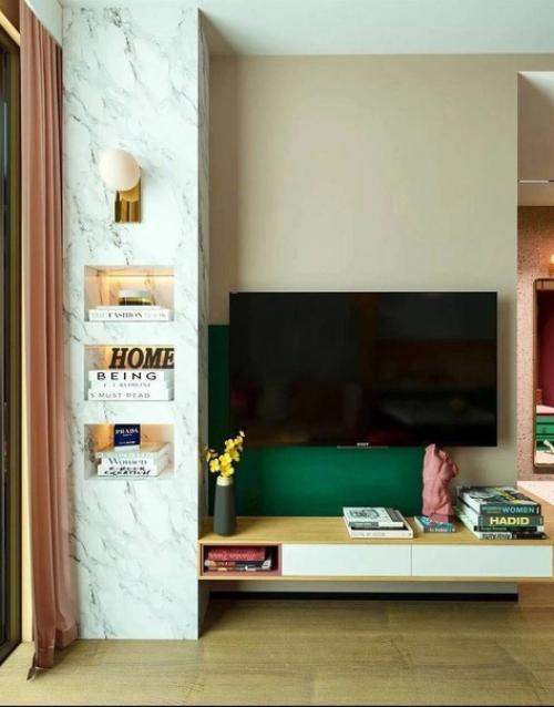 Как круто сочетается насыщенный зеленый цвет с нежным персиковым. 05