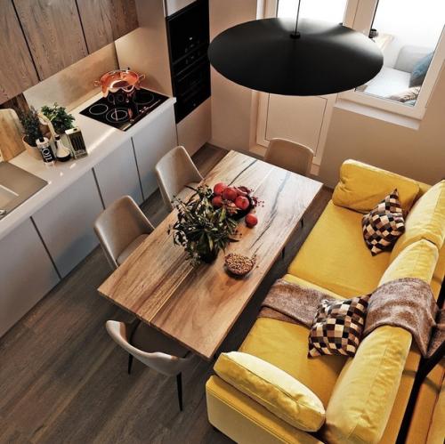 Однокомнатная квартира с зонированием.