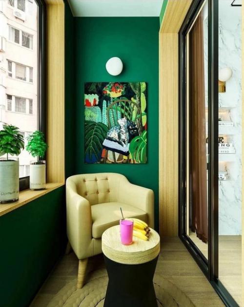 Как круто сочетается насыщенный зеленый цвет с нежным персиковым. 04