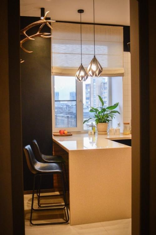 Небольшая кухня в стиле лофт. 06