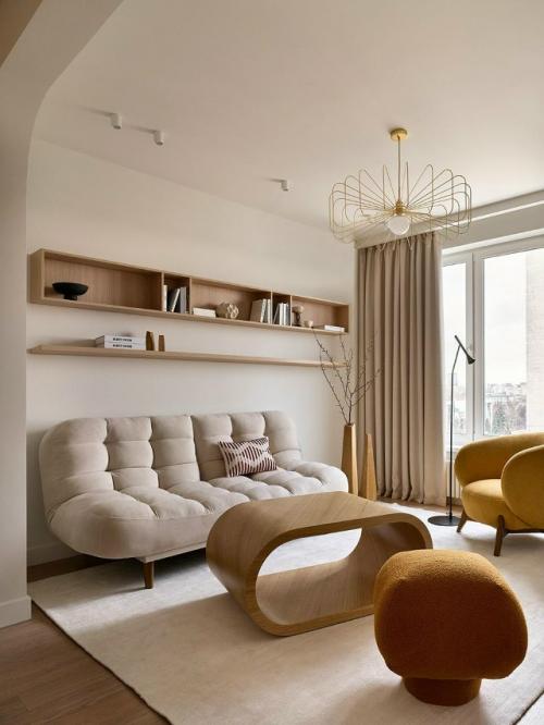 Терракота и настенная роспись - яркий акцент в квартире 61 м на соколиной горе, созданной под аренду. 02